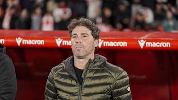 Rubi durante el partido de LaLiga Hypermotion contra el Deportivo.