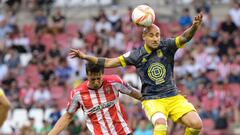 Gorka Santamaría en un partido entre el Badajoz y la UD Logroñés.