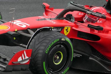 Mal día para Charles Leclerc. El monegasco se clasificó 9º tras estrellarse. Provocó la segunda bandera roja de la Q3.