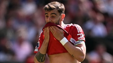 Bruno Fernandes, jugador del Manchester United, tras un partido.
