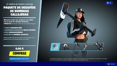Fortnite | Cómo conseguir gratis el skin Sombra Rubí y completar sus desafíos
