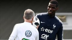 Pogba en un entrenamiento con Francia. 