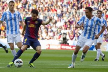 Barcelona - Málaga. 2-0 Cesc Fábregas marcó el segundo gol.