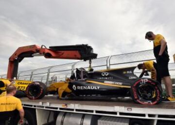 Mala suerte también para Jolyon Palmer.