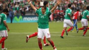 Javier &#039;Chicharito&#039; Hern&aacute;ndez, durante un encuentro con su selecci&oacute;n. 