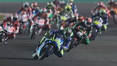 Los pilotos de MotoGP durante el GP de Qatar.