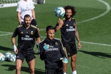 Benzema, Navas and Marcelo train ahead of Real Madrid's clash with Valladolid.