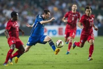 Messi durante el partido amistoso ante Hong Kong