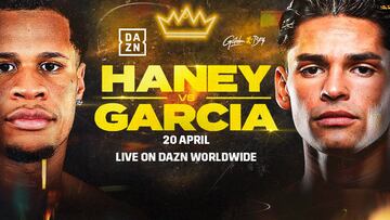 Cartel del combate entre Devin Haney y Ryan García.