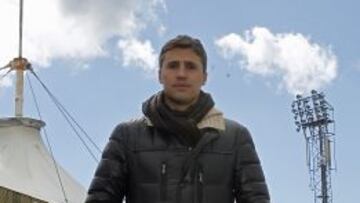 DE VISITA. 'Valdanito' Crespo se acercó a Majadahonda para ver el entrenamiento del Atlético.