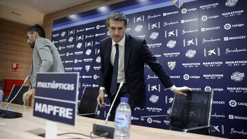 Caminero y Juan Rodr&iacute;guez, ayer durante la presentaci&oacute;n del director deportivo.