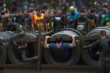 The Tough Guy challenge, which started in England in 1987 pits competitors against each other along a 15km track of obstacles.