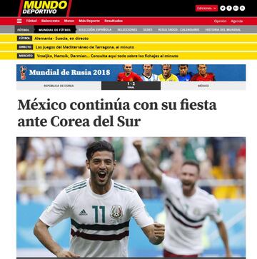 México continúa con su fiesta en Corea del Sur