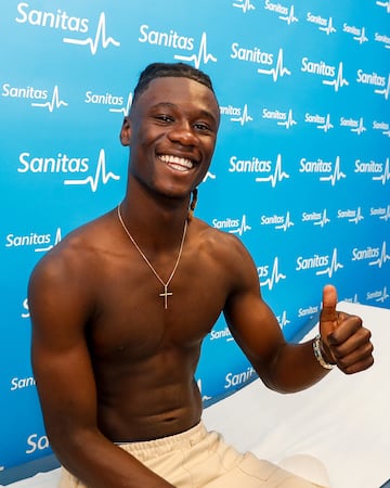 Eduardo Camavinga pictured during his medical for Real Madrid.