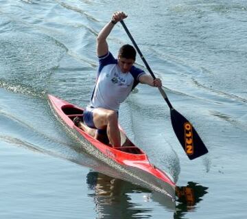 David Cal entrenando en Pontevedra. 