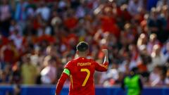 BERLÍN (ALEMANIA), 15/06/2024.- El delantero de la selección española Álvaro Morata celebra tras marcar el 1-0 durante el partido del grupo B de la Eurocopa 2024 entre España y Croacia, este sábado en el Estadio Olímpico de Berlín, Alemania. EFE/Alberto Estévez
