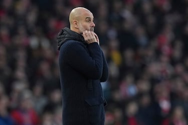 Pep Guardiola durante el encuentro. 