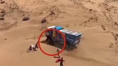 El momento en el que un camión atropella a un espectador en el Dakar