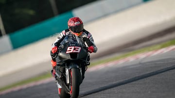 SEPANG, SELANGOR, MALAYSIA - FEBRUARY 10: Marc Marquez of Spain and Repsol Honda Team rides during the Sepang MotoGP Official Test at Sepang International Circuit on February 10, 2023 in Sepang, Selangor, Malaysia. (Photo by Steve Wobser/Getty Images)