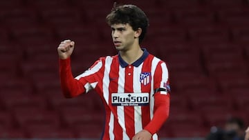 João Félix celebra un gol con el Atlético de Madrid.