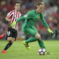 Ter Stegen dio más pases que Messi en San Mamés