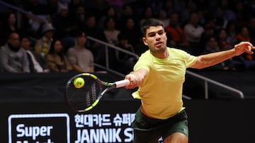 Carlos Alcaraz, contra Jannik Sinner en Incheon.