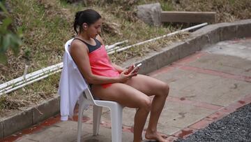 Carolina Mendoza of Mexico during the Womens 3m Springboard Final diving competition, at the Central American and Caribbean Games San Salvador 2023, at El Polvorin Sports Complex, on July 06, 2023.
<br><br>
Carolina Mendoza de Mexico durante la competencia de clavados Final de trampolin de 3 m femenino, en los Juegos Centroamericanos y del Caribe San Salvador 2023, en el Complejo Deportivo El Polvorin, el 06 de Julio de 2023.