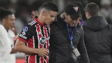 James Rodríguez y Luis Zubeldia en Sao Paulo