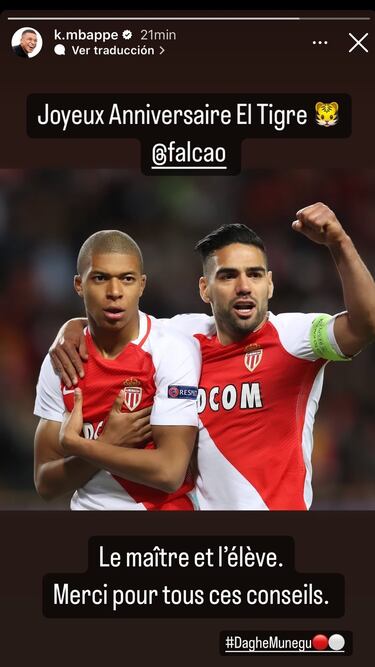 Kylian Mbappé recuerda a Falcao: “Gracias por todos tus consejos”