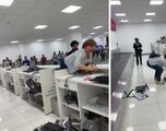 Rage caught on camera as ‘Lady Aeropuerto’ destroys airport computer equipment