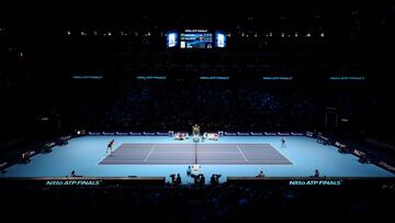 Imagen panorámica del O2 Arena de Londres durante el partido de las ATP Finals 2017 entre Grigor Dimitrov y Dominic Thiem.