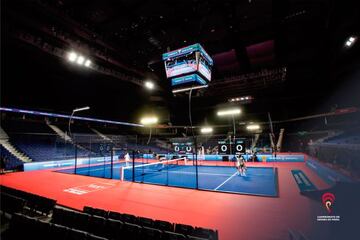 La pista central del Campeonato de España de Pádel en el WiZink Center.