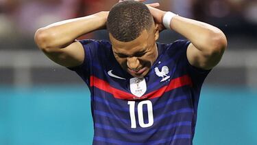Soccer Football - Euro 2020 - Round of 16 - France v Switzerland - National Arena Bucharest, Bucharest, Romania - June 28, 2021 France's Kylian Mbappe reacts Pool via REUTERS/Marko Djurica TPX IMAGES OF THE DAY