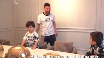 La entrañable charla de Messi con su hijo Thiago tras el Balón de Oro: "¿Por qué has ganado?"