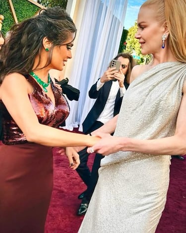 Adiós a la tensión: así fue el reencuentro entre Salma Hayek y Nicole Kidman tras el incidente en París