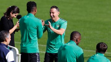 Guardado, en un entrenamiento reciente.