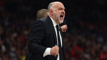 Pablo Laso, entrenador del Real Madrid, durante la semifinal ante el Barcelona.