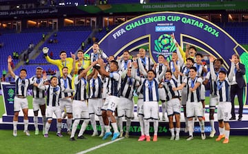 Pachuca players celebrate 