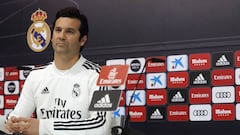 GRAF8077. MADRID, 30/01/2019.- El t&eacute;cnico del Real Madrid Santiago Solari, durante la rueda de prensa posterior al entrenamiento del equipo este mi&eacute;rcoles en Valdebebas para preparar el partido de cuartos de final de la Copa del Rey que disp