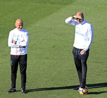 Entrenamiento del Madrid antes de viajar a Girona