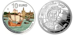 Diseño de la cuarta moneda de la serie 'V Centenario de la vuelta al Mundo'