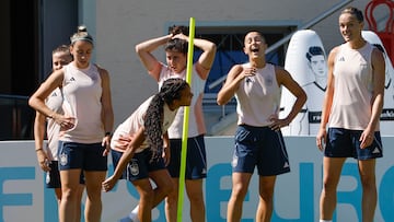 Imagen del entrenamiento realizado por la Selección ayer por la mañana en Lausana.