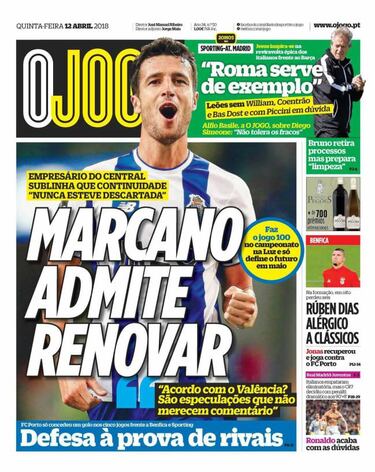 O Jogo: Marcano admite que ha renovado con el Oporto