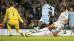 Jovetic y Touré rescataron al City que sufrió para ganar a Swansea