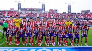 San Luis team group during the 17th round match between Atletico de San Luis and Pachuca as part of the Liga BBVA MX, Torneo Clausura 2025 at Alfonso Lastras Stadium, on April 20, 2025 in San Luis Potosi, Mexico.