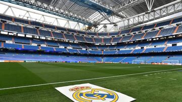 MADRID, SPAIN - APRIL 12: A General View of the stadium ahead  o the UEFA Champions League Quarter Final Leg Two match between Real Madrid and Chelsea FC at Estadio Santiago Bernabeu on April 12, 2022 in Madrid, Spain. (Photo by Denis Doyle - UEFA/UEFA via Getty Images)