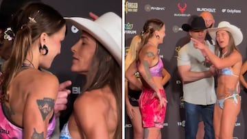 Una luchadora besa a su rival en el cara a cara y así reacciona