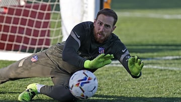 Oblak, en un entrenamiento.