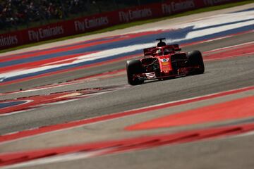 Sebastian Vettel durante la carrera en el circuito de Las Américas. 