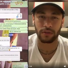 Neymar se defiende y publicó los supuestos WhatsApps con la mujer que le acusa de violación